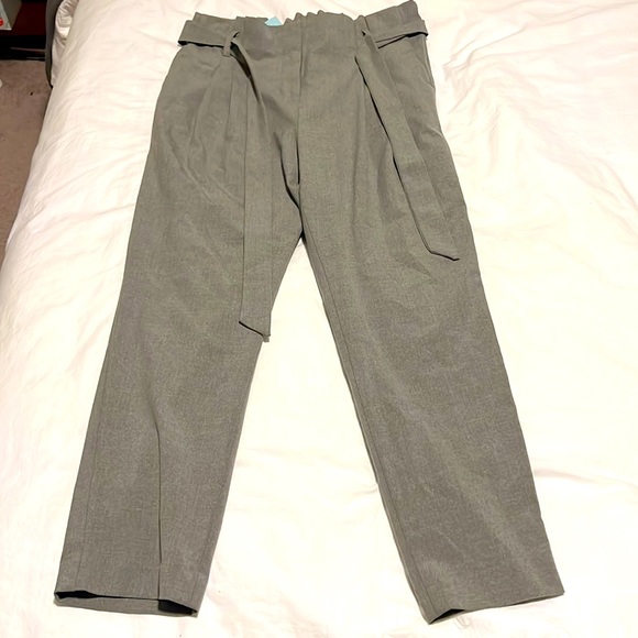 NWT Paperbag slim belted pants Petite M - Picture 3 of 5